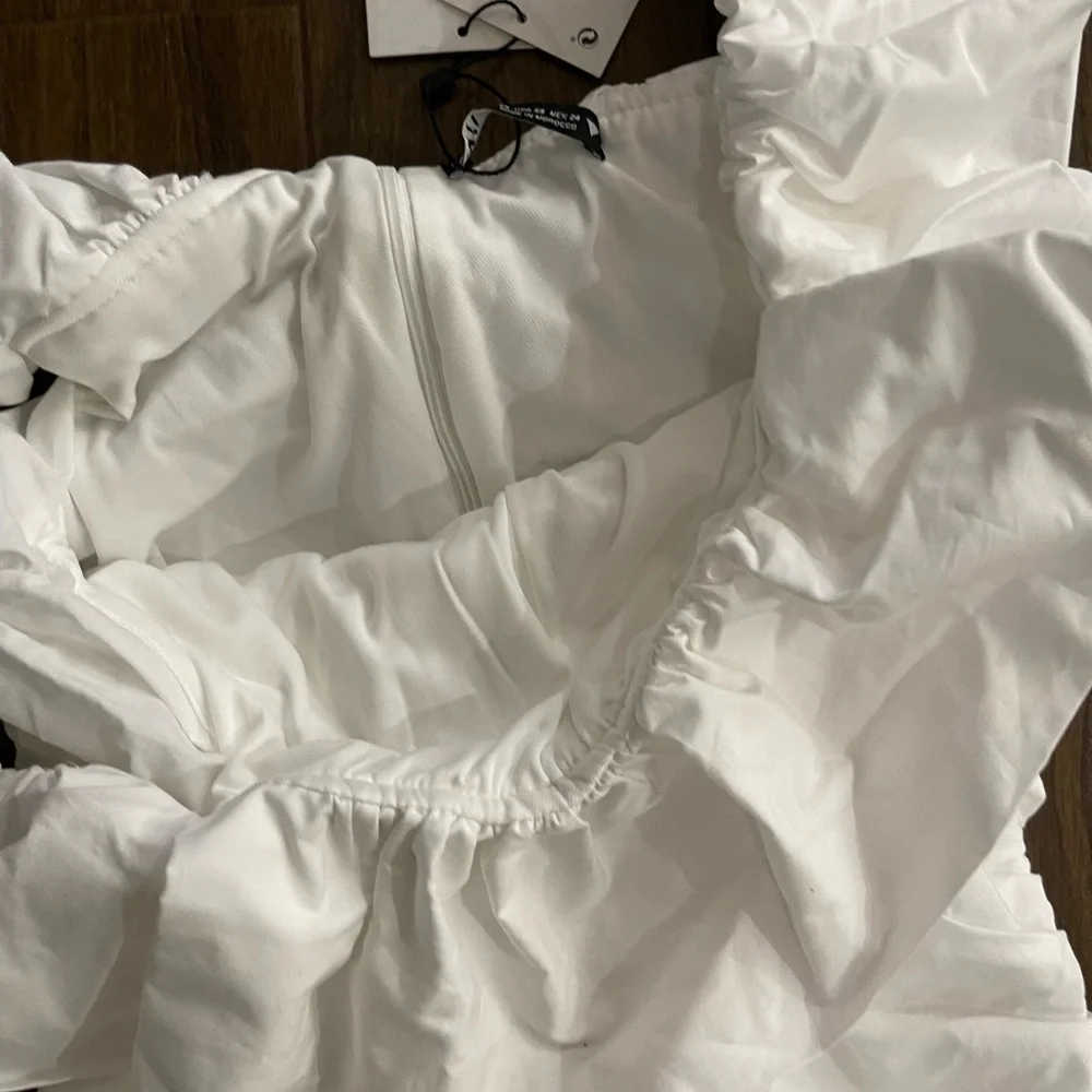 Zara white  string mini dress - Picture 3 of 7